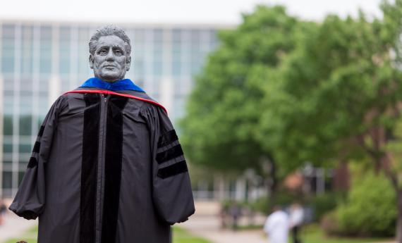 Bishop dressed for commencement