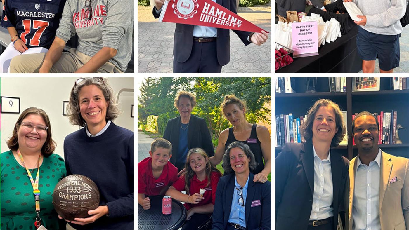 Compilation of photos of President Hostetter from her Instagram channel