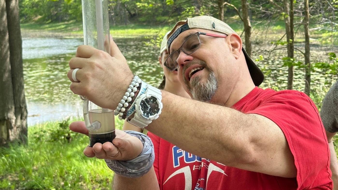 Turbidity cylinder at the Teacher Field School